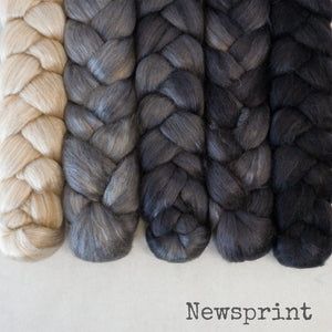 Camel Silk Roving - Newsprint - Bundle