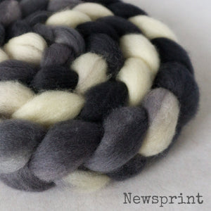 BFL Wool Roving - Newsprint
