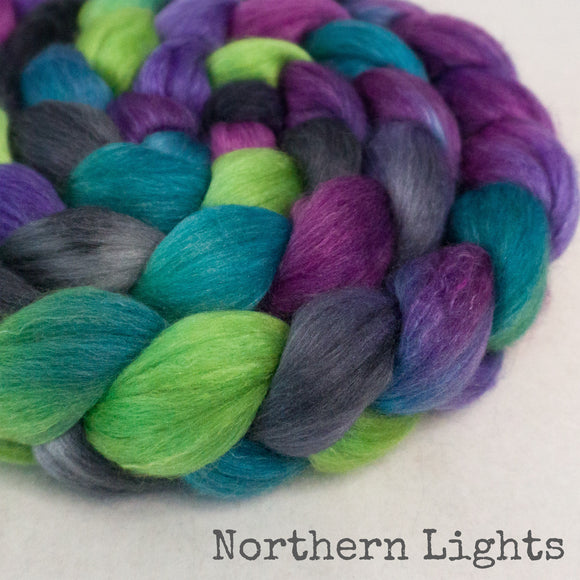 Merino Silk Cashmere Roving - Northern Lights