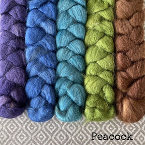 Camel Silk Roving - Peacock - Bundle