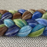 Merino Bamboo Silk Roving - Peacock