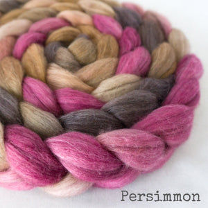 Merino Yak Silk Roving - Persimmon