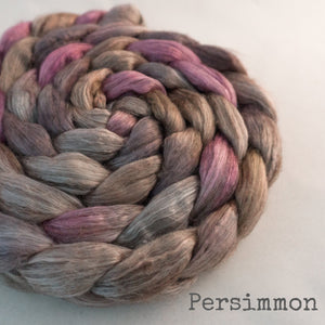 Yak Silk Roving - Persimmon