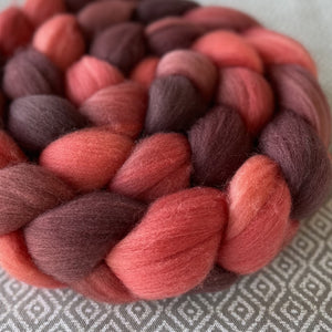 Polwarth Wool Roving - Garnet