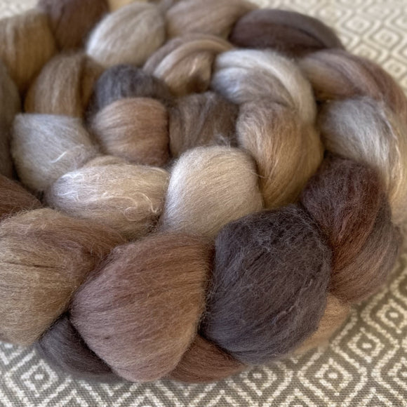Merino Silk Cashmere Roving - River Stone