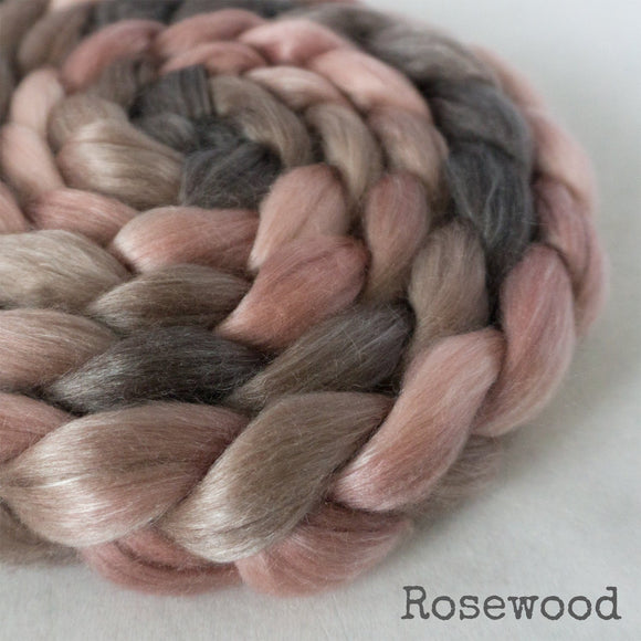 Merino Tencel Roving - Rosewood