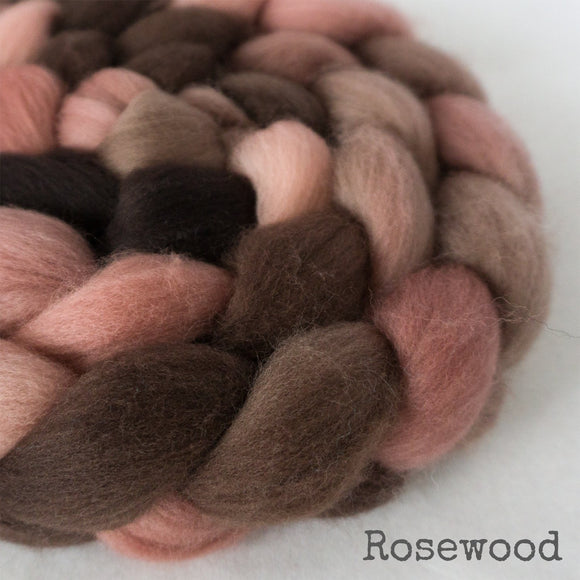 Polwarth Wool Roving - Rosewood