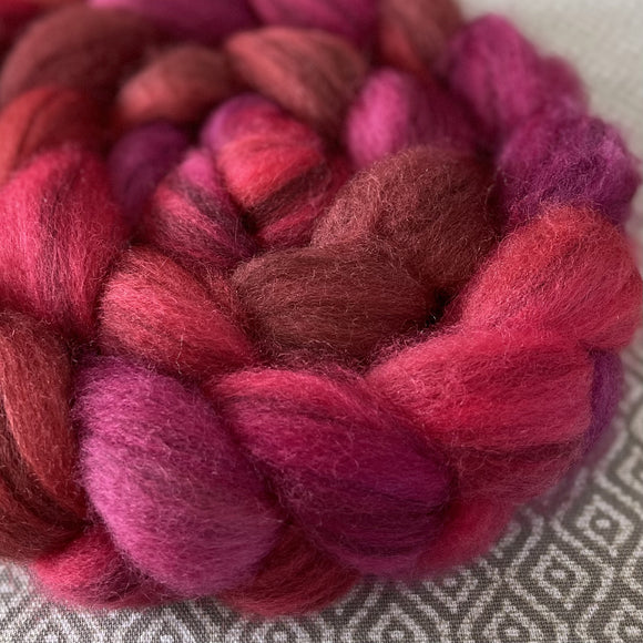 Heathered BFL Roving - Ruby