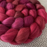 Merino Yak Silk Roving - Ruby