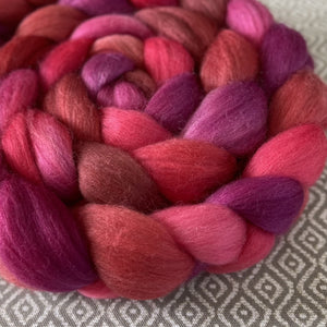 Merino Silk Cashmere Roving - Ruby