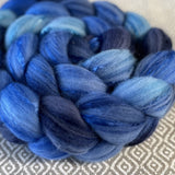 Polwarth Mulberry Silk Roving - Sapphire