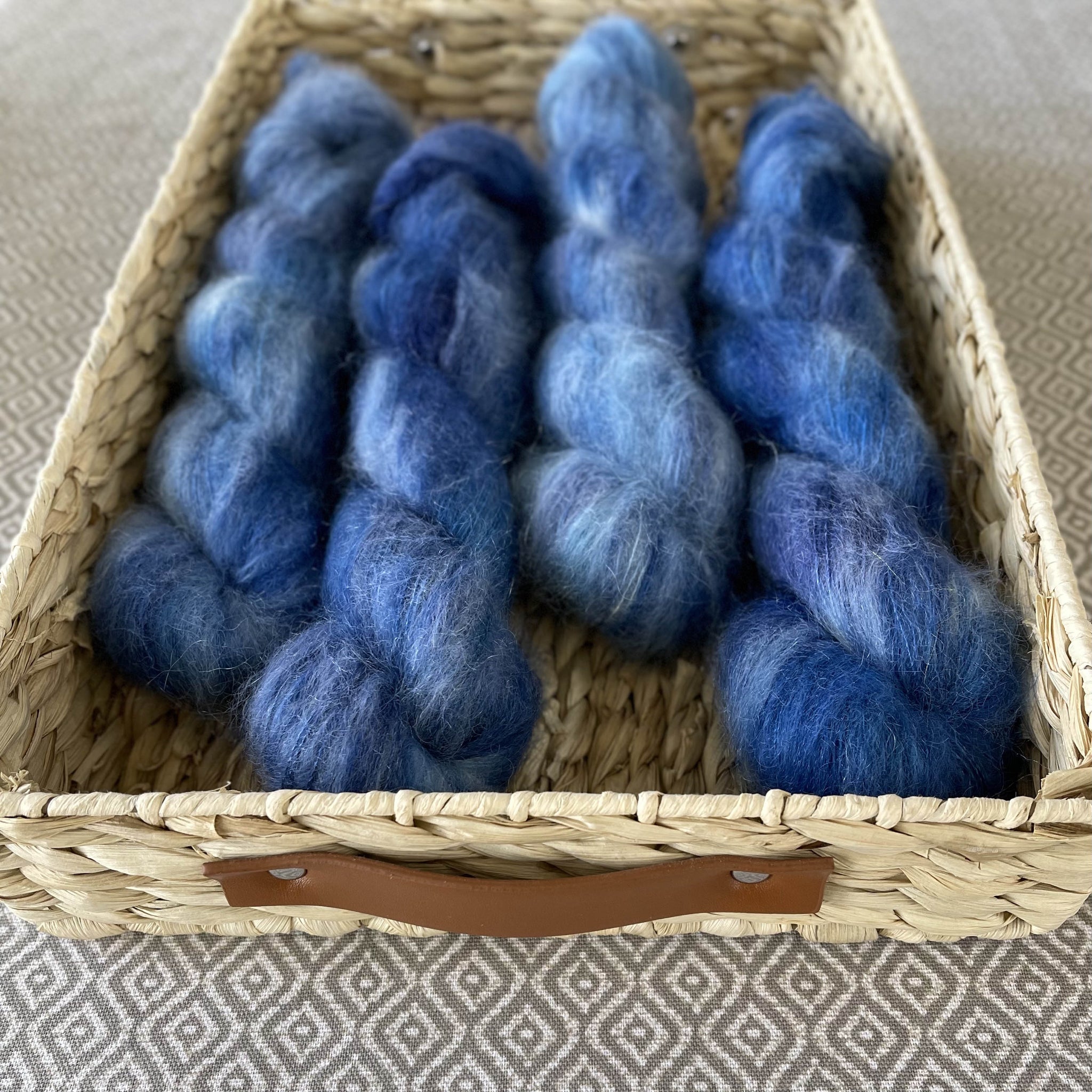 Blue Fluffy Yarn, Soft Fluffy Wool -  Canada