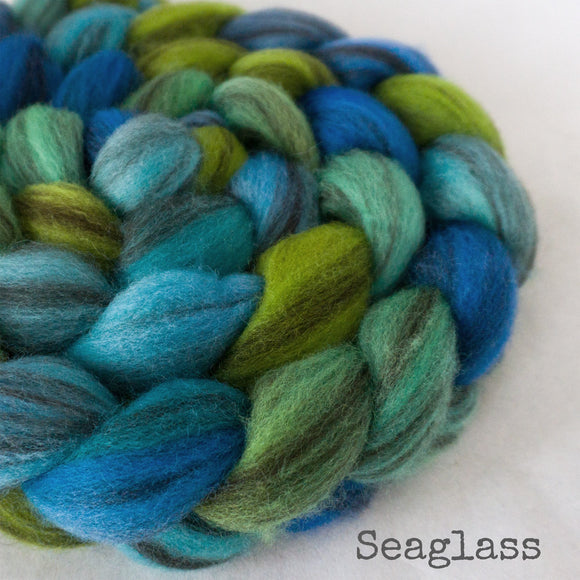 Heathered BFL Roving - Seaglass