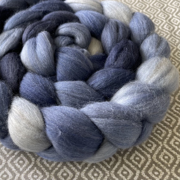 Merino Camel Silk Roving - Shades of Denim