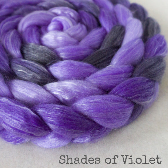 Merino Tencel Roving - Shades of Violet