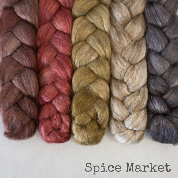 Camel Silk Roving - Spice Market - Bundle
