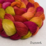 Merino Silk Cashmere Roving - Sunset