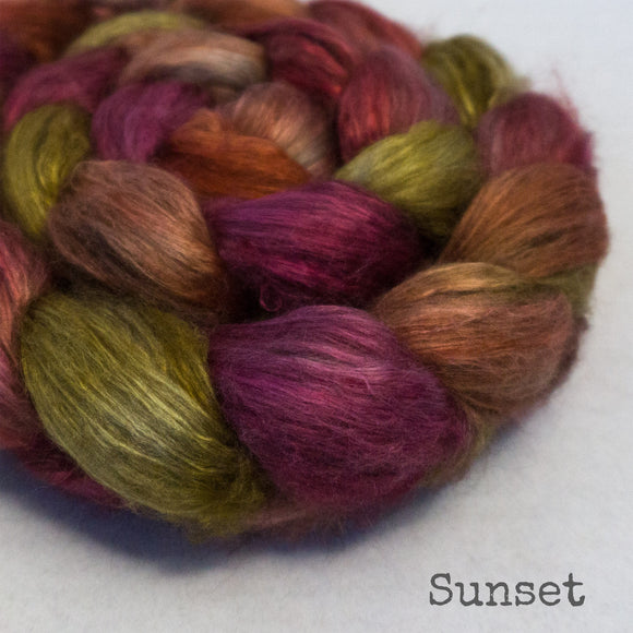 Yak Silk Roving - Sunset