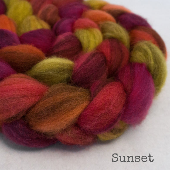 Heathered BFL Roving - Sunset