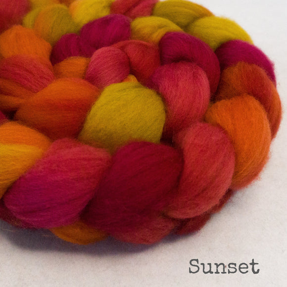 Polwarth Wool Roving - Sunset