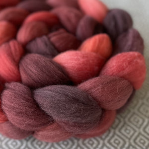 Targhee Wool Roving - Garnet