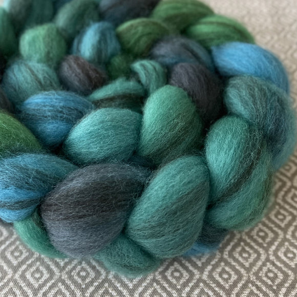 Heathered BFL Roving - Turquoise