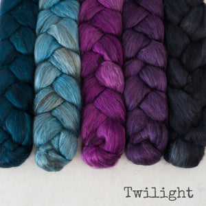 Yak Silk Roving - Twilight - Bundle
