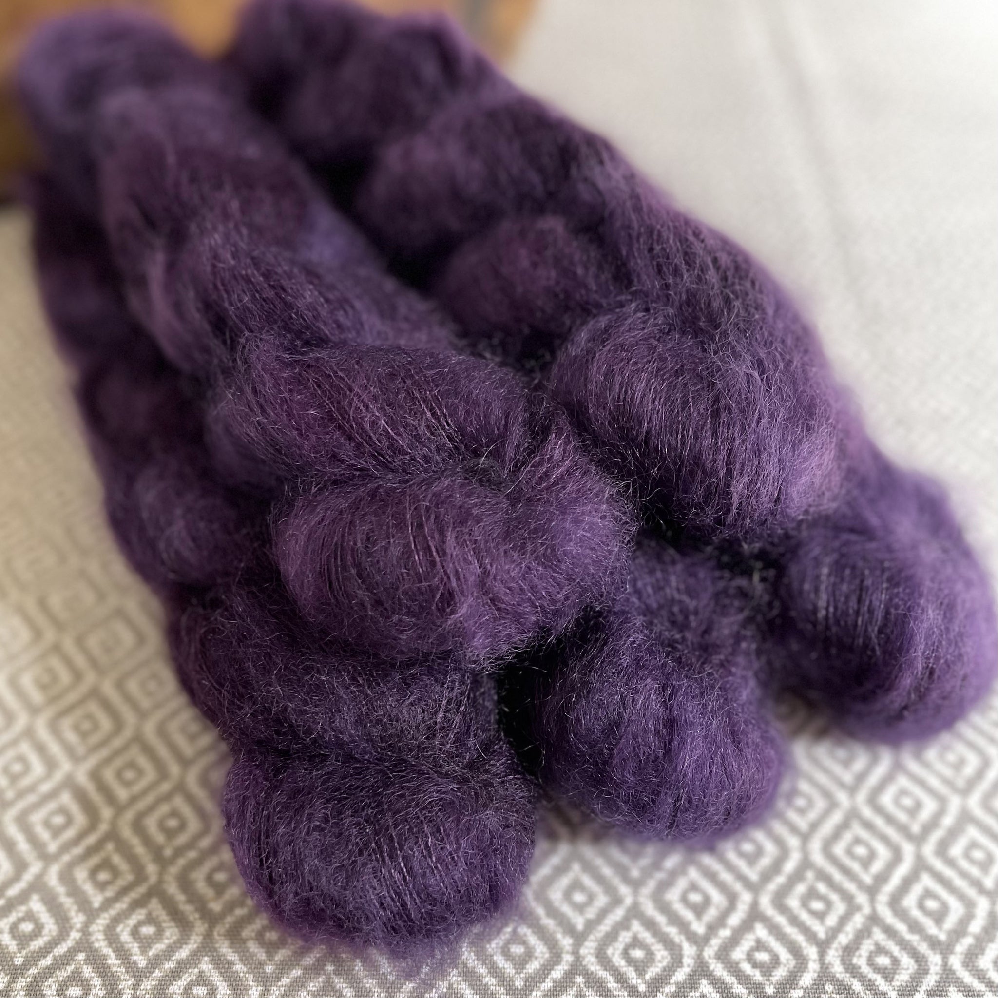 Fine Fluff Yarn - Violet Semi Solid – Greenwood Fiberworks