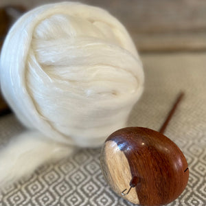 Polwarth Mulberry Silk Roving - Natural